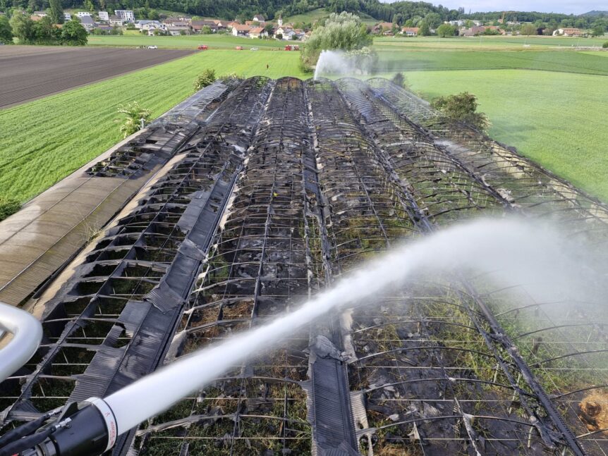 26.05.2025 Brand Gewächshaus in Gampelen